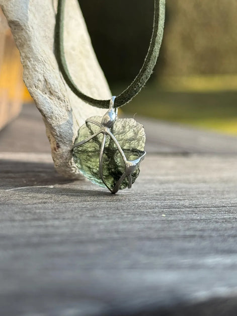 Genuine Moldavite Pendant, Chlum, 1.7g