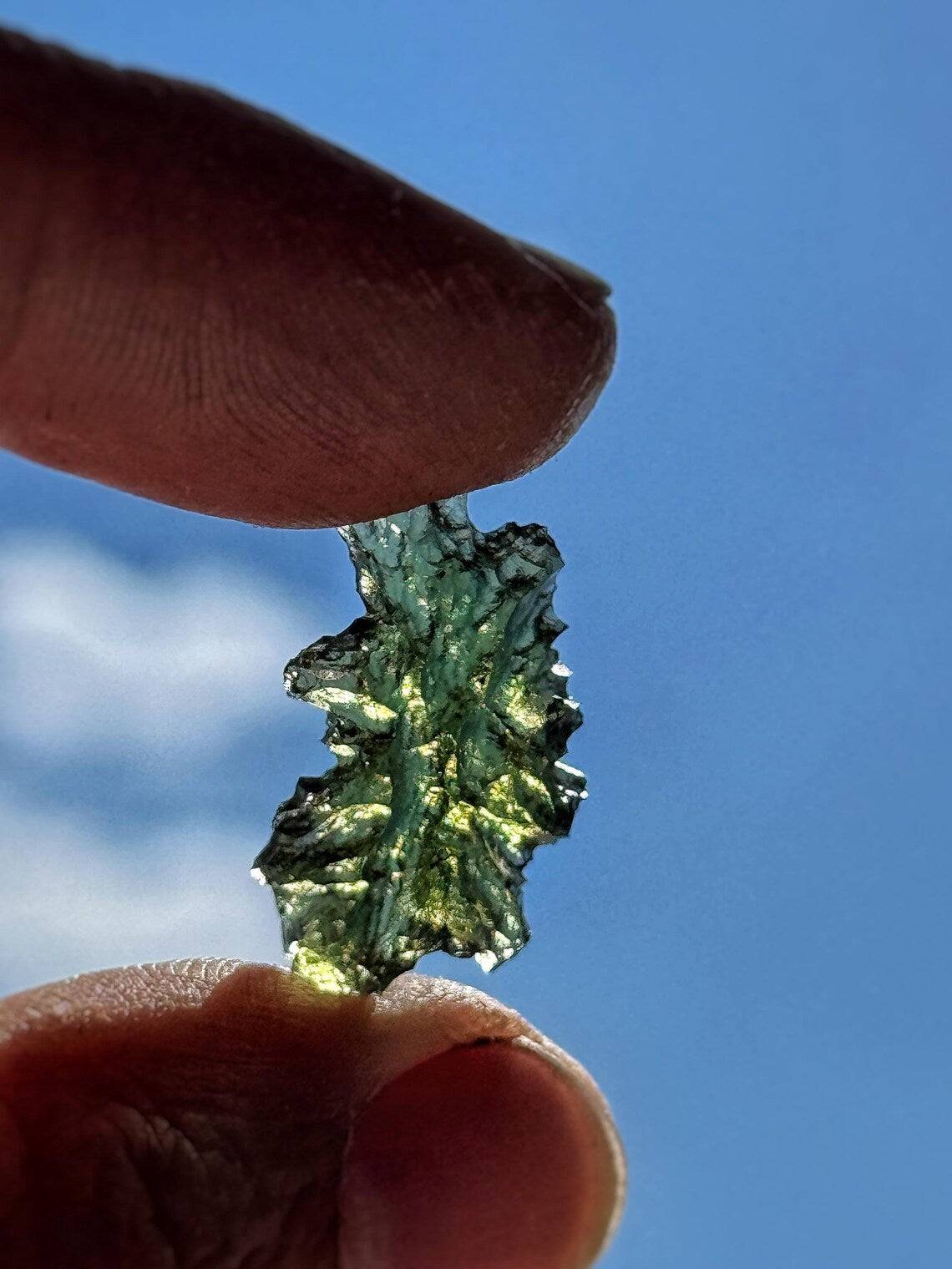 Hedgehog Moldavite Stone, Malý Chlum, 1.21g