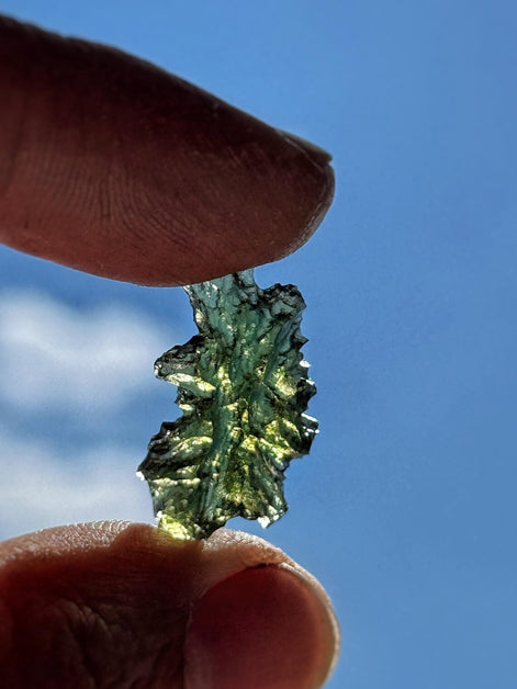 Hedgehog Moldavite Stone, Malý Chlum, 1.21g