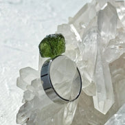 Free Size Moldavite Ring, Chlum, 0.80g