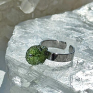 Free Size Moldavite Ring, Chlum, 0.80g