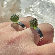 Free Size Moldavite Ring, Chlum, 0.80g