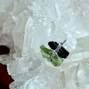 Moldavite & Black Tourmaline Pendant, Ločenice, 1.15g