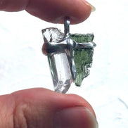 Moldavite & Rock Crystal Pendant, Chlum, 1.18g