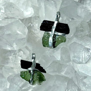 Moldavite & Black Tourmaline Pendant, Ločenice, 1.15g