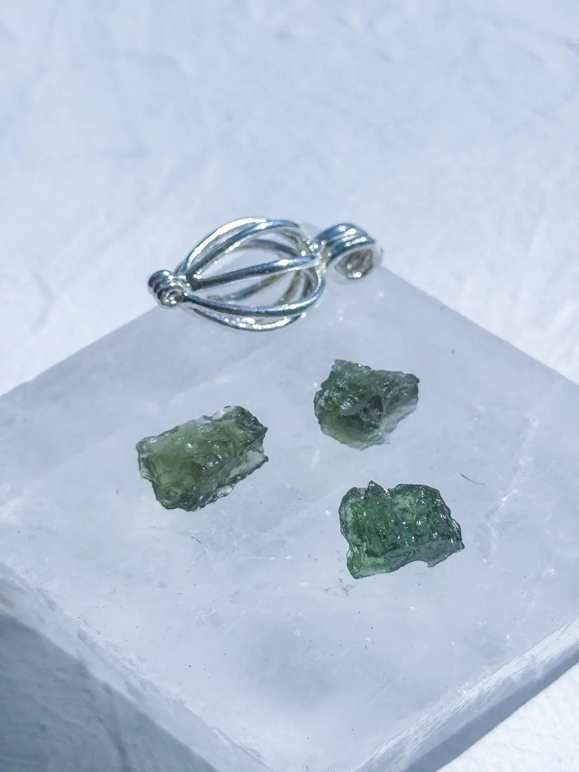 Natural Moldavite Necklace, 0.4g