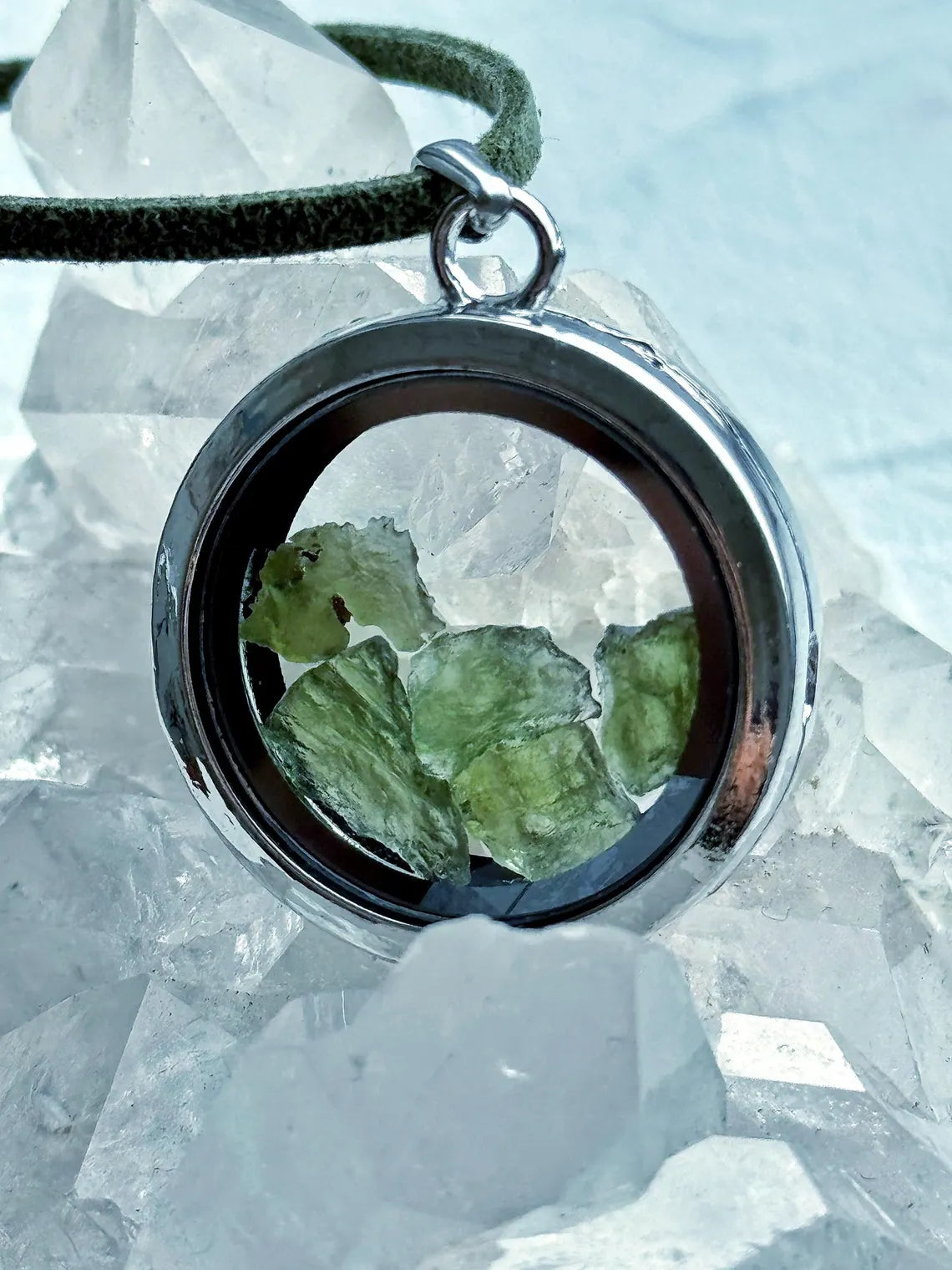 Moldavite Locket Pendant, 1g