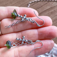 Moldavite Cross Earrings, Chlum, 0.90g