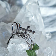 Moldavite Cross Earrings, Chlum, 0.90g