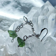 Moldavite Cross Earrings, Chlum, 0.90g