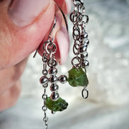 Moldavite Cross Earrings, Chlum, 0.90g