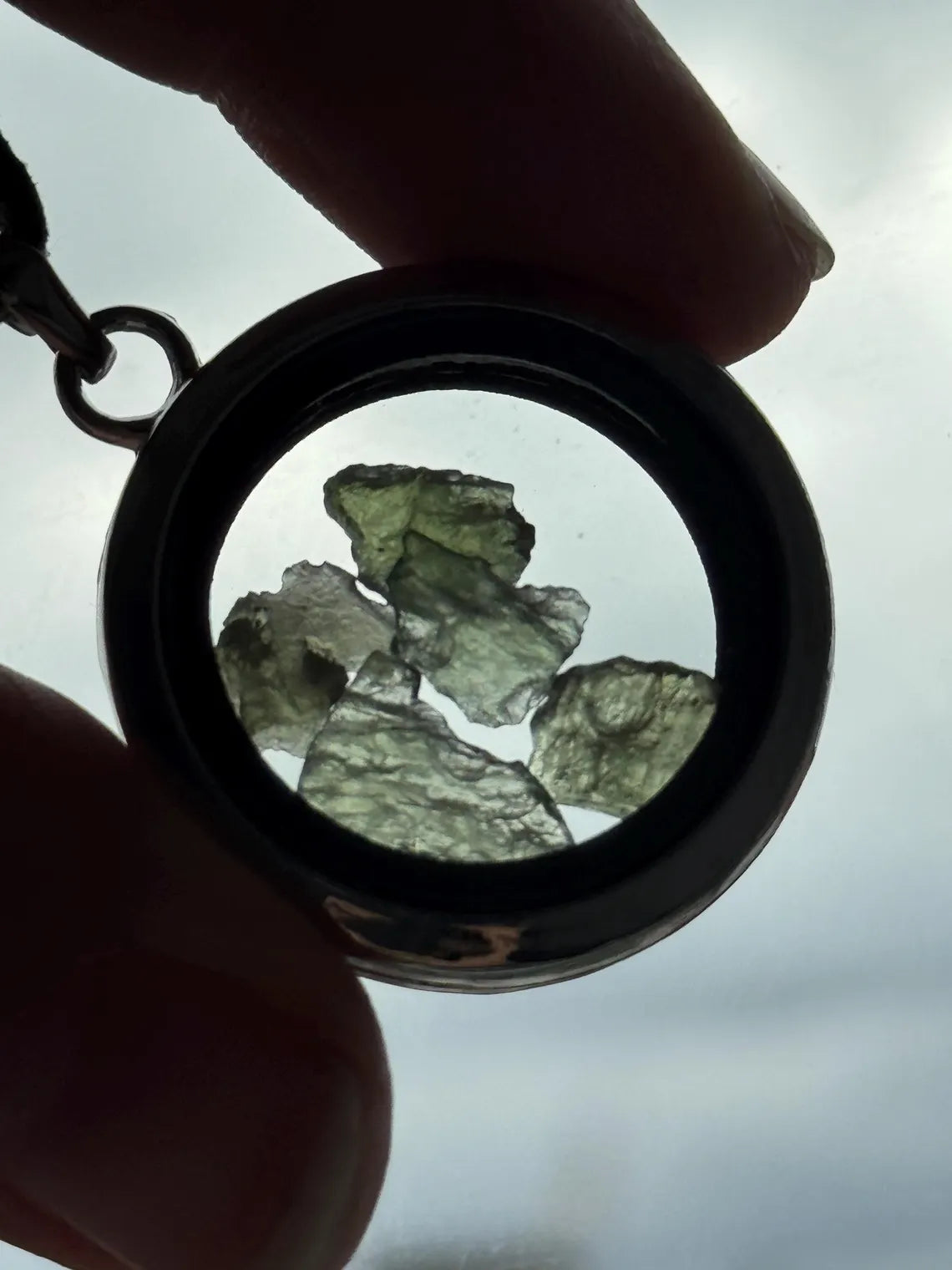 Moldavite Locket Pendant, 1g