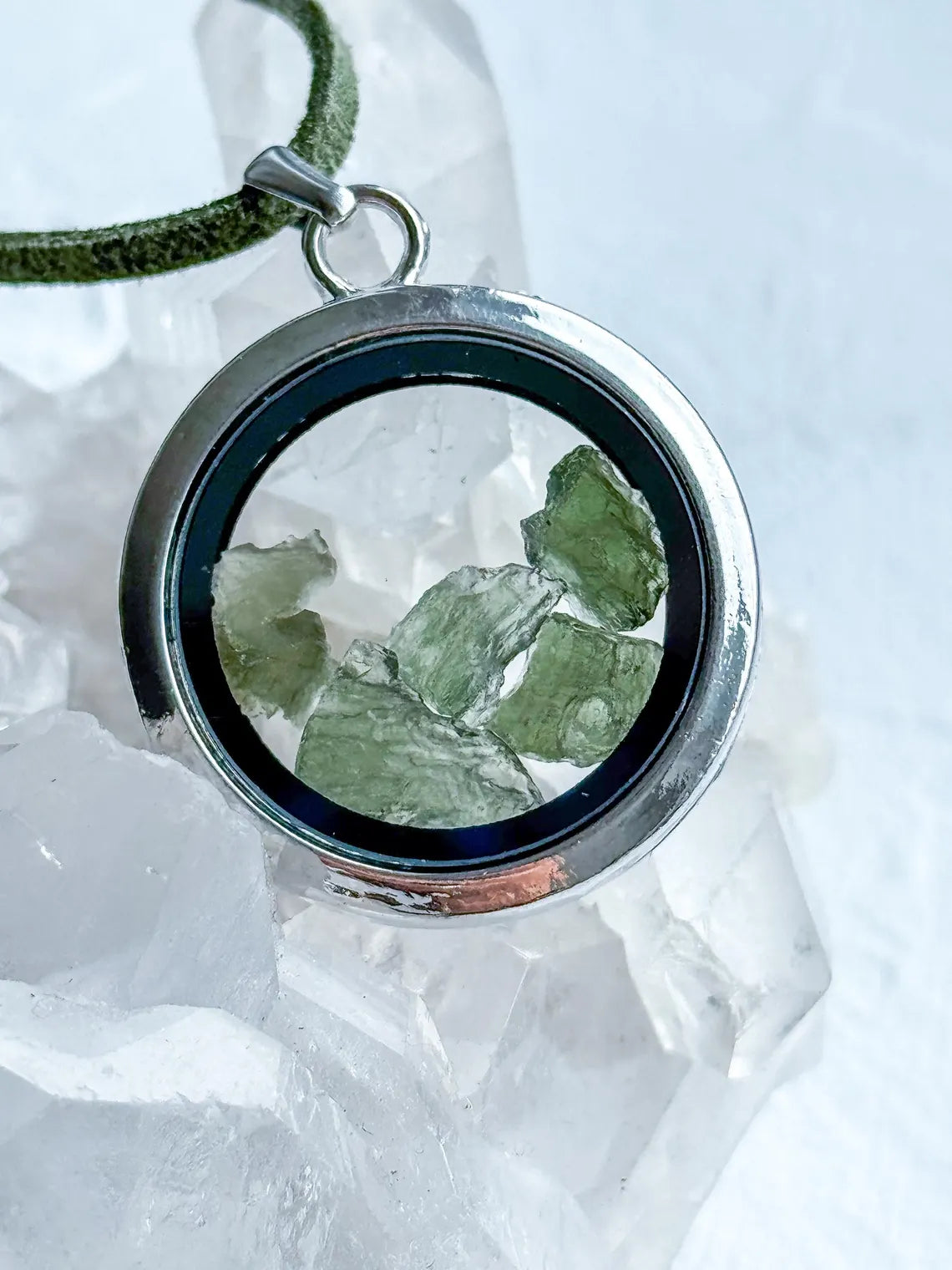 Moldavite Locket Pendant, 1g
