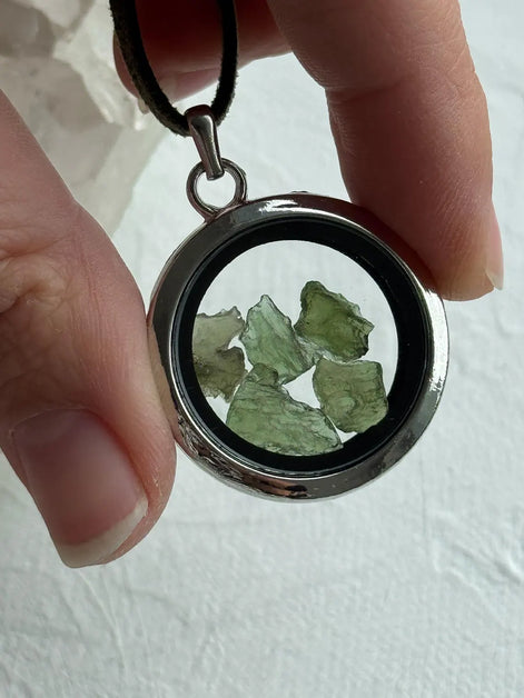 Moldavite Locket Pendant, 1g