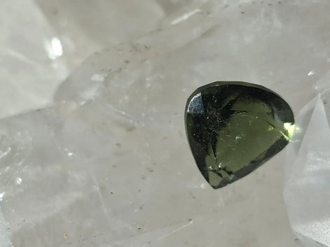 Faceted Moldavite Gemstone, Slave, 0.58g