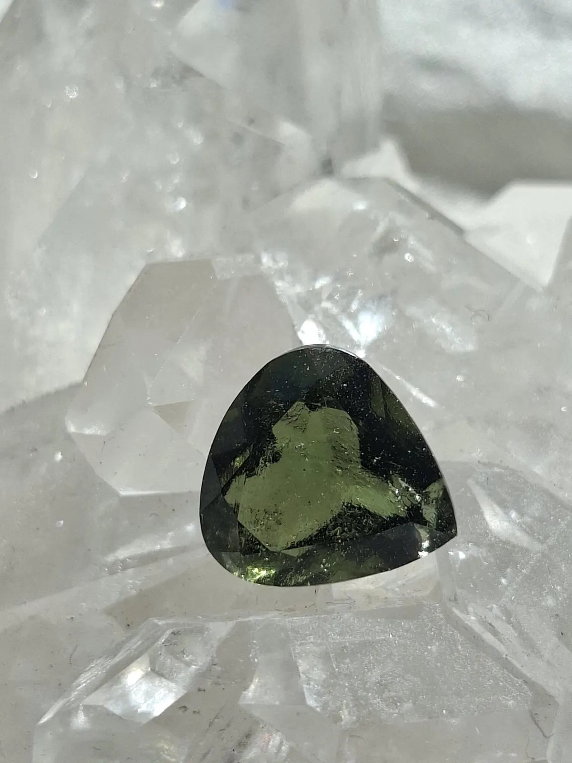 Faceted Moldavite Gemstone, Slave, 0.58g
