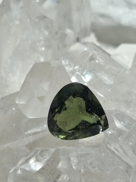 Faceted Moldavite Gemstone, Slave, 0.58g