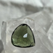 Faceted Moldavite Gemstone, Slave, 0.58g