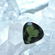 Faceted Moldavite Gemstone, Slave, 0.58g