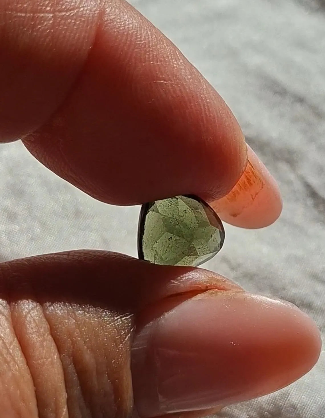 Faceted Moldavite Gemstone, Slave, 0.58g
