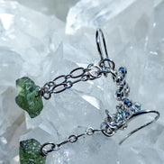 Moldavite Cross Earrings, Chlum, 0.90g