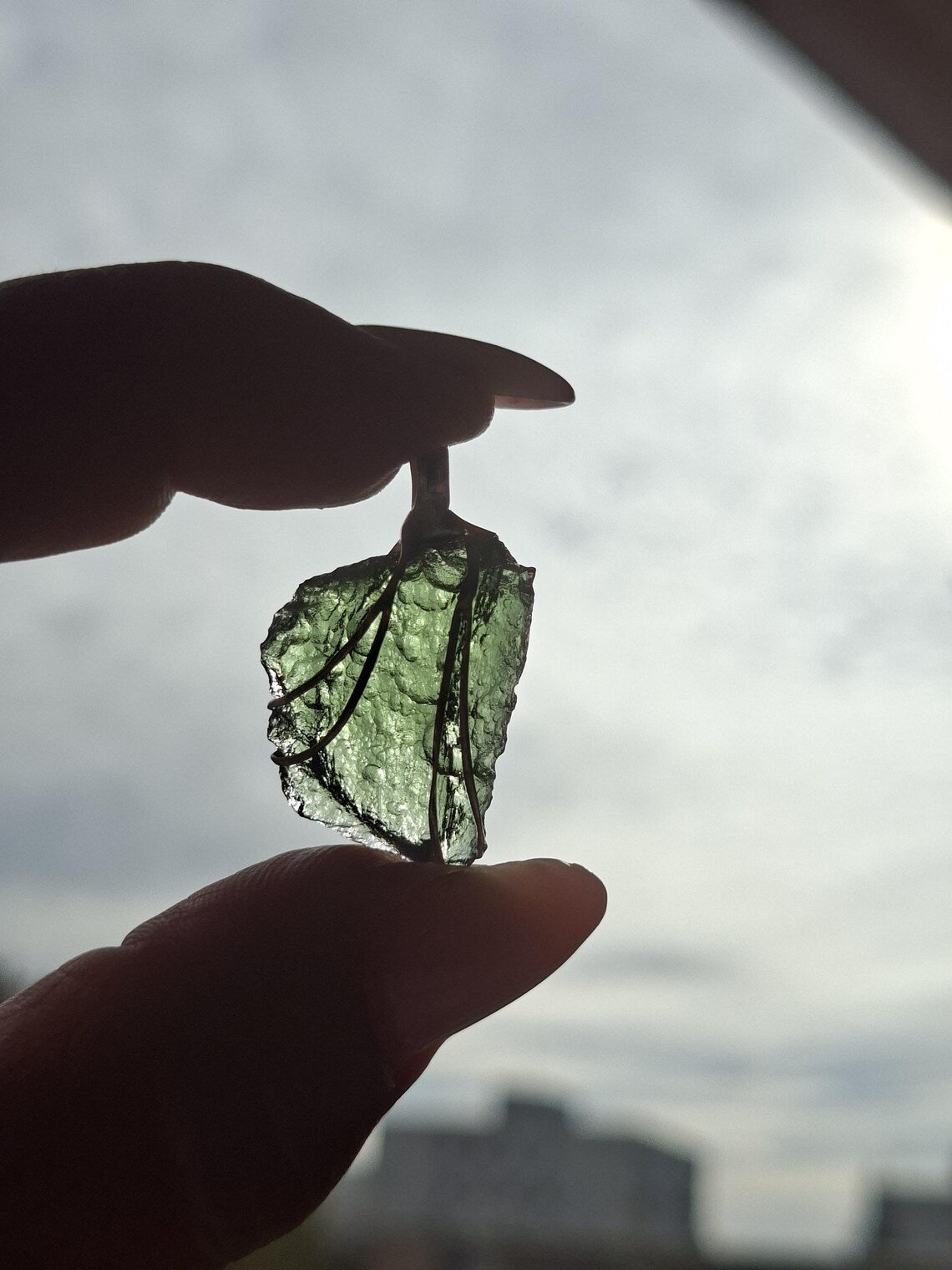 Raw Moldavite Pendant, Chlum, 3.04g