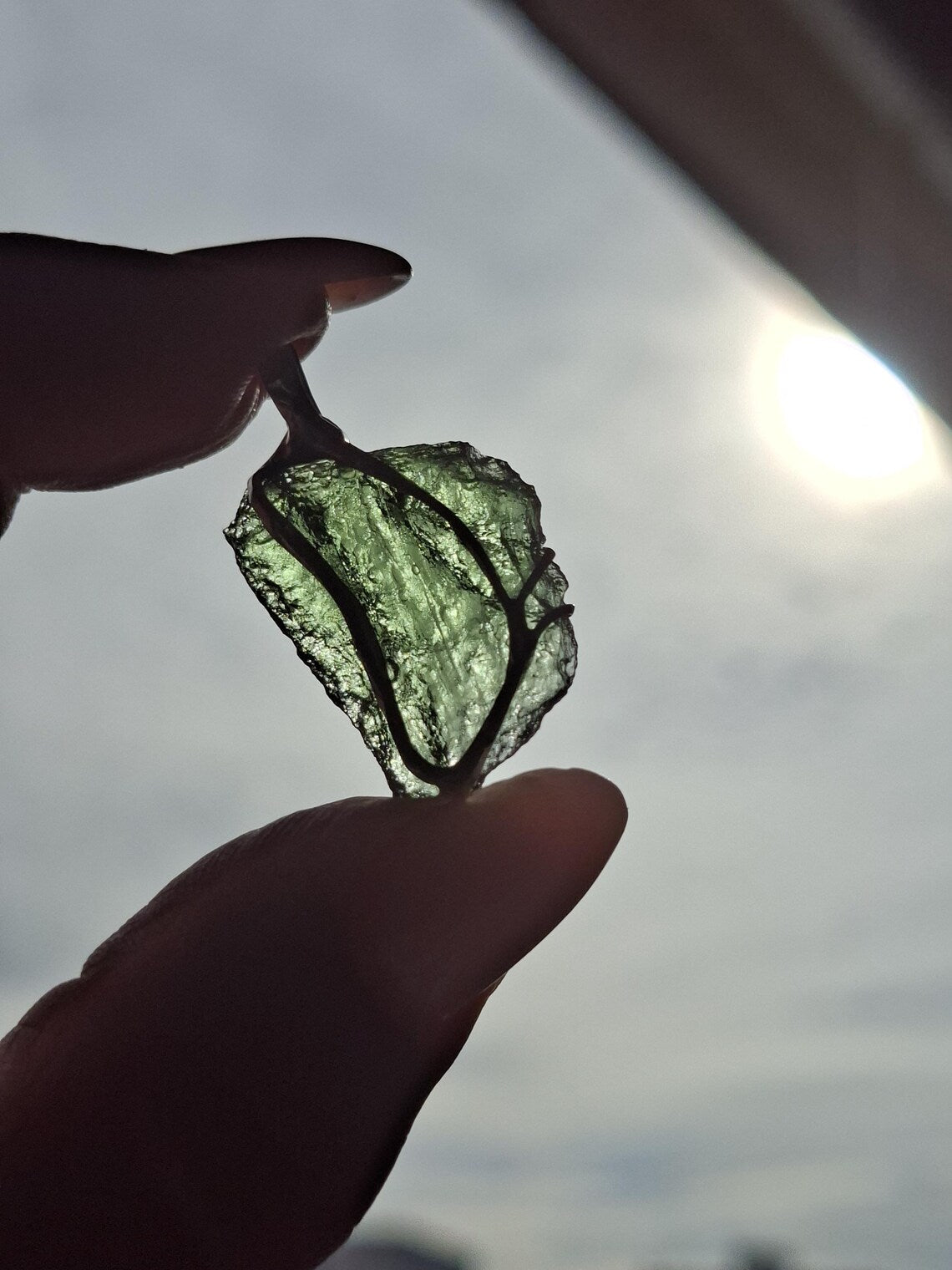 Raw Moldavite Pendant, Chlum, 3.04g