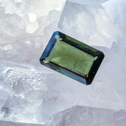 Faceted Emerald Cut Moldavite Stone, Chlum, 3.05g