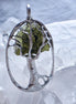 Olive-Green Moldavite Tree Pendant, Chlum, 2g