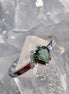 Briolette Heart Cut Moldavite Ring, Chlum, 0.25g
