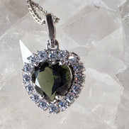 Delicate Moldavite Heart Pendant, Chlum, 0.4g