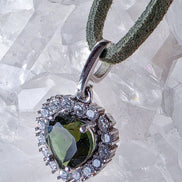 Delicate Moldavite Heart Pendant, Chlum, 0.4g