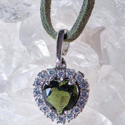 Delicate Moldavite Heart Pendant, Chlum, 0.4g