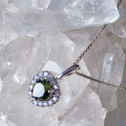 Delicate Moldavite Heart Pendant, Chlum, 0.4g