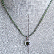 Delicate Moldavite Heart Pendant, Chlum, 0.4g