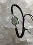 Moldavite Bracelet, Chlum, 0.8g, Black Nylon Cord