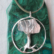 Raw Rose Quartz Tree Pendant
