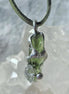 Moldavite & Herkimer Diamond Pendant, Chlum, 2.40g