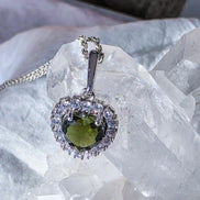 Delicate Moldavite Heart Pendant, Chlum, 0.4g