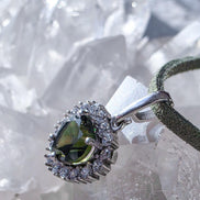 Delicate Moldavite Heart Pendant, Chlum, 0.4g