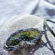 Raw Moldavite Pendant, Maruškovo Pole, 2.20g