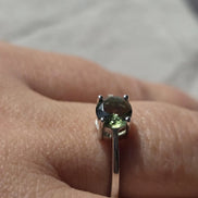 Faceted Moldavite Ring, Chlum, 0.25g