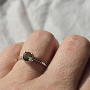 Faceted Moldavite Ring, Chlum, 0.25g
