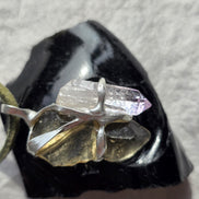 Libyan Desert Glass & Amethyst Pendant, 1.74g