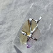 Libyan Desert Glass & Amethyst Pendant, 1.74g