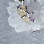Libyan Desert Glass & Amethyst Pendant, 1.74g
