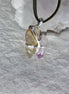 Libyan Desert Glass & Amethyst Pendant, 1.74g