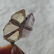 Libyan Desert Glass & Amethyst Pendant, 1.74g