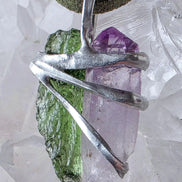 Harmony Pendant Moldavite & Amethyst, Nesměň, 0.95g