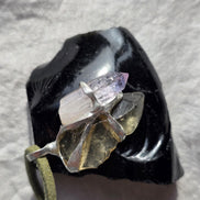 Libyan Desert Glass & Amethyst Pendant, 1.74g